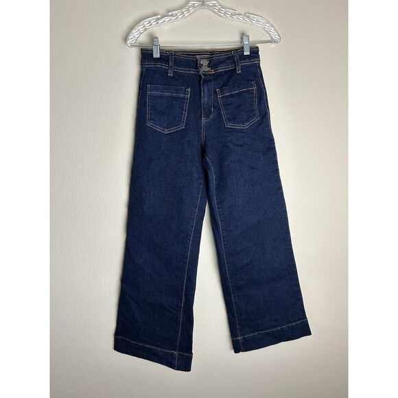 Oat New York Denim - Oat 25 High Rise Wide Leg Jeans Blue Denim New York Ankle 28”